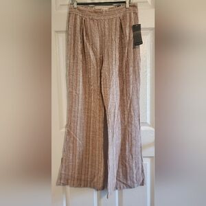 Pleated Wide Leg Pants in Light Brown